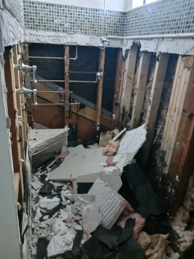 Biohazard photo from a bathroom remediation by Generation Contracting