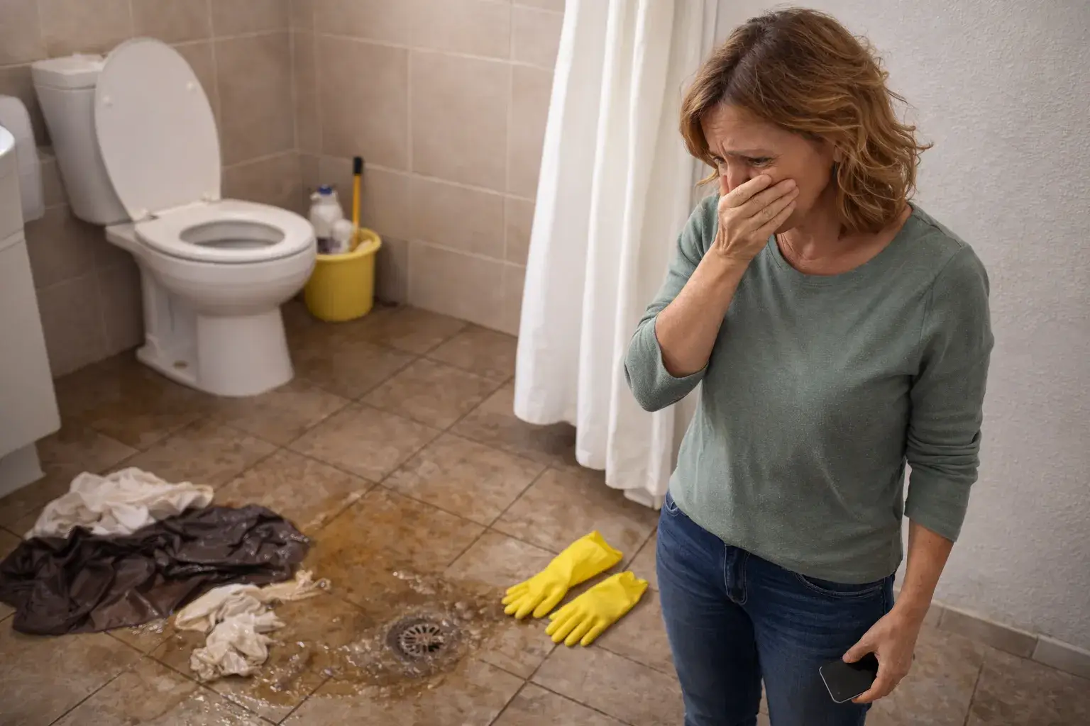 Sewage backup in home with distressed homeowner