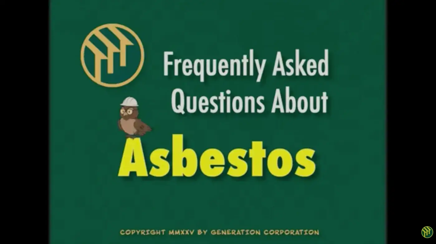 Thumbnail from Asbestos FAQ retro fun video from Generation Contracting